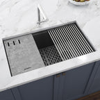 Ruvati epiStage — Tarja Workstation de Cocina en Granito Compuesto — Gris Urbano — 2