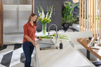 Ruvati epiStage — Tarja Workstation de Cocina en Granito Compuesto — Blanco Ártico — 2