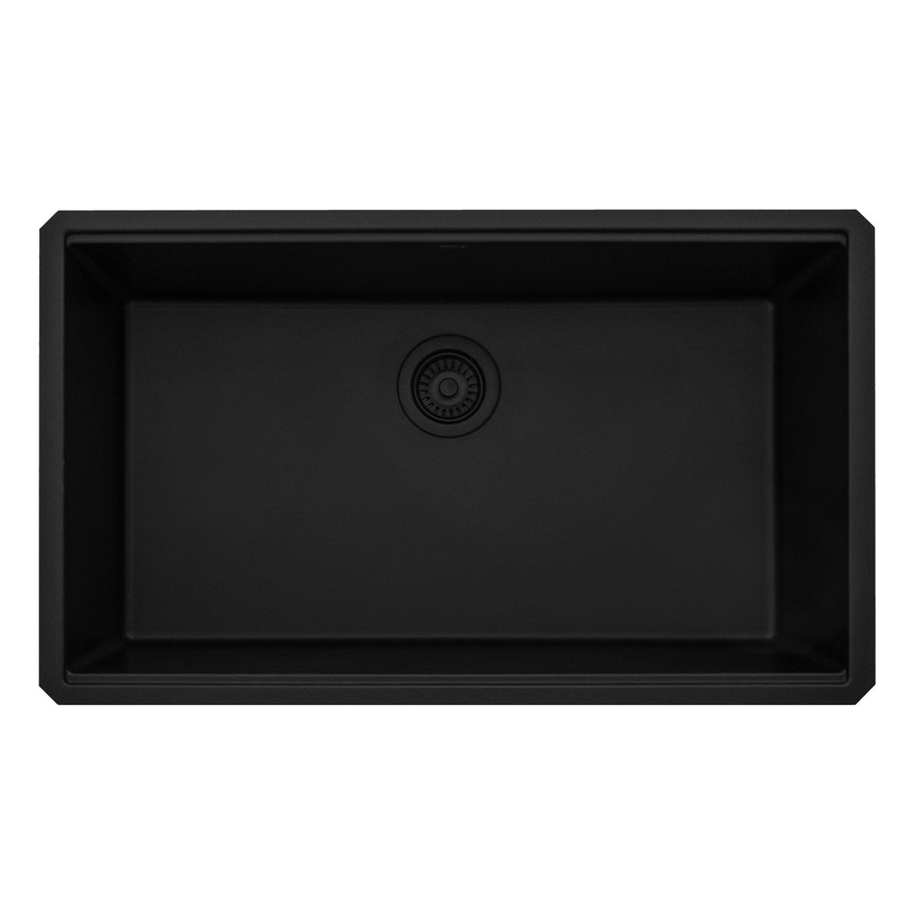 Ruvati epiStage — Tarja Workstation de Cocina en Granito Compuesto — Negro Mate — 1