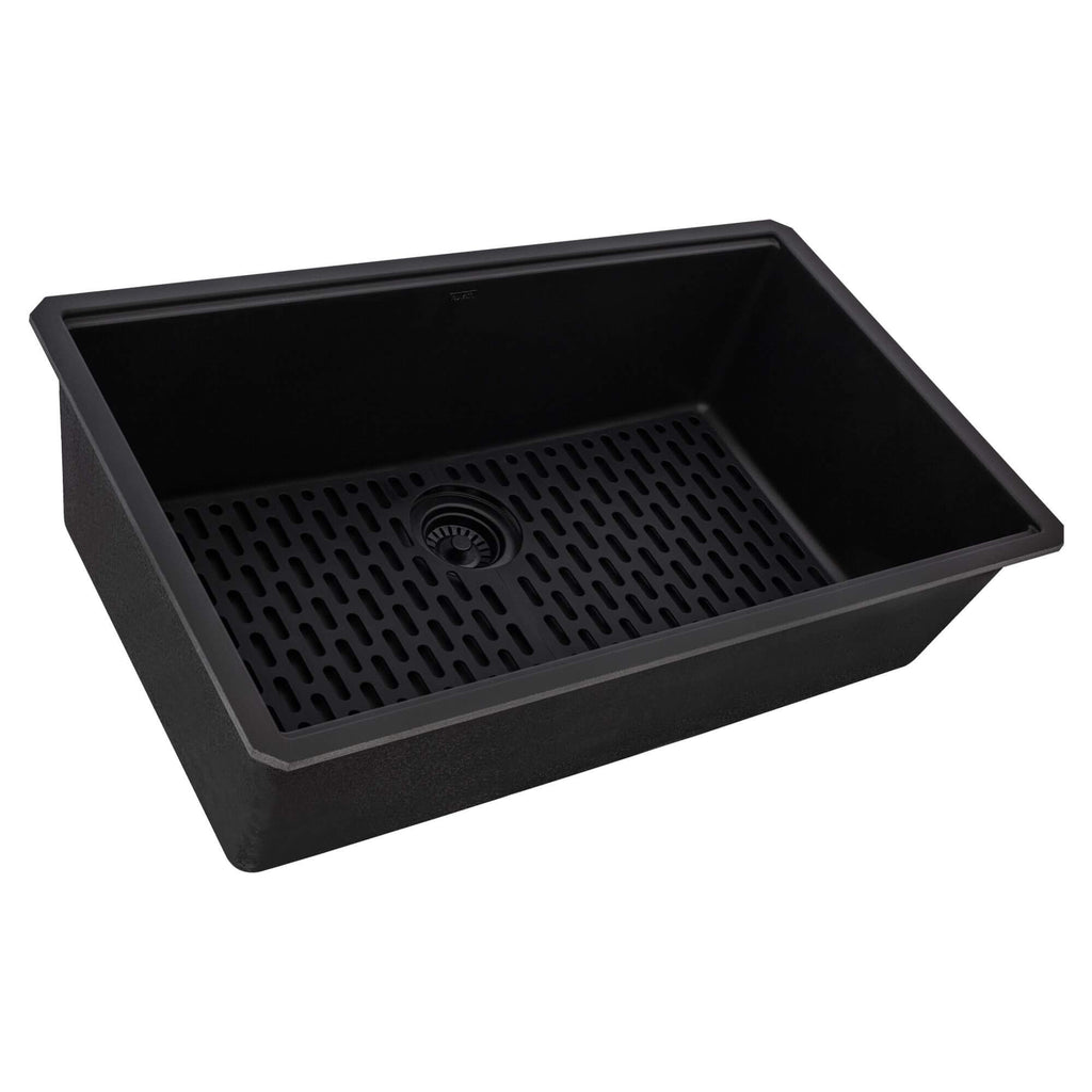 Ruvati epiStage — Tarja Workstation de Cocina en Granito Compuesto — Negro Mate — 3