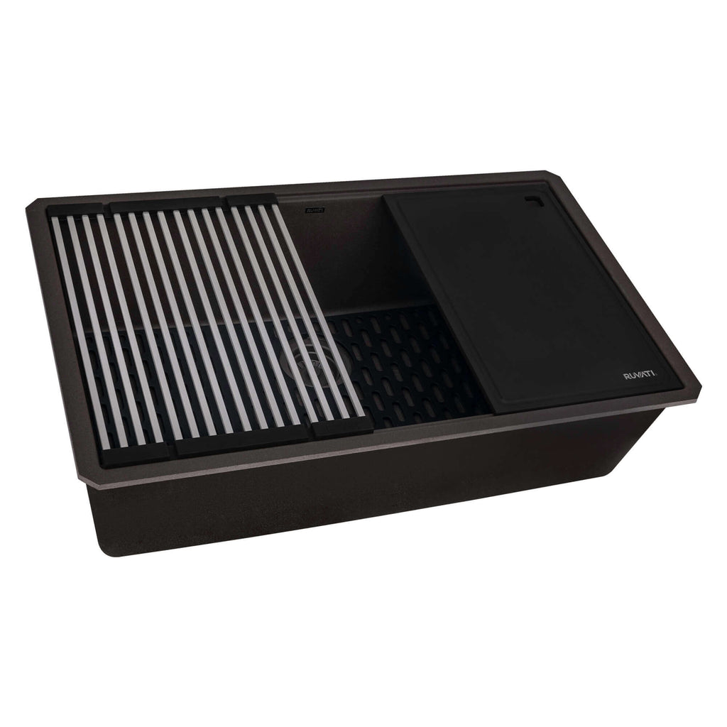 Ruvati epiStage — Tarja Workstation de Cocina en Granito Compuesto — Espresso — 3