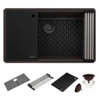 Ruvati epiStage — Tarja Workstation de Cocina en Granito Compuesto — Espresso — 4