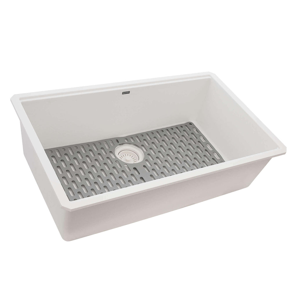 Ruvati epiStage — Tarja Workstation de Cocina en Granito Compuesto — Blanco Ártico — 3