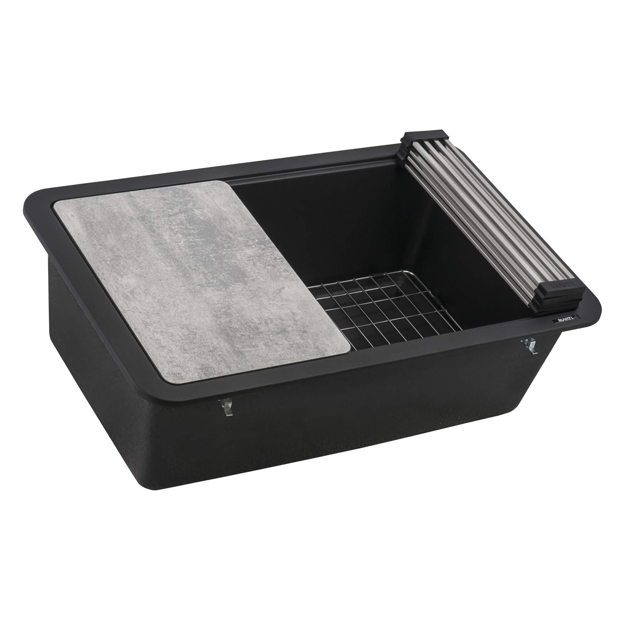 Ruvati epiStage — Tarja Workstation de Cocina en Granito Compuesto — Negro Mate — 3