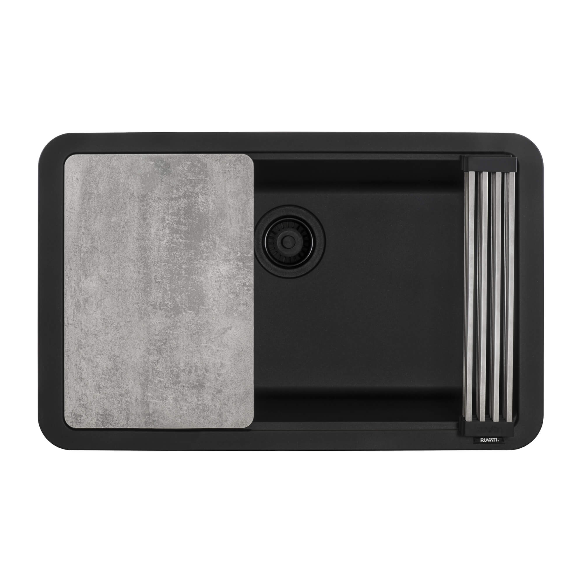 Ruvati epiStage — Tarja Workstation de Cocina en Granito Compuesto — Negro Mate — 1