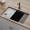 Ruvati epiStage — Tarja Workstation de Cocina en Granito Compuesto — Negro Mate