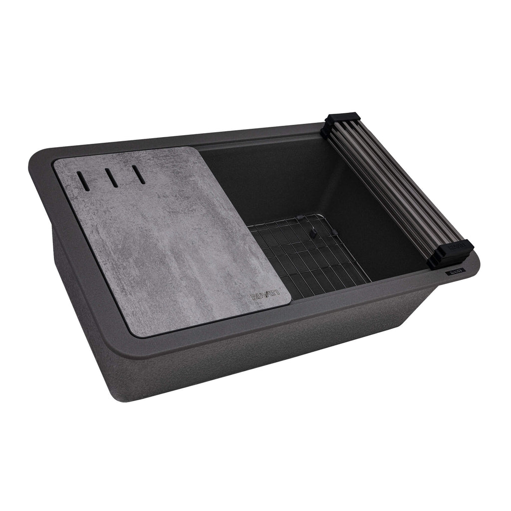 Ruvati epiStage — Tarja Workstation de Cocina en Granito Compuesto — Gris Urbano