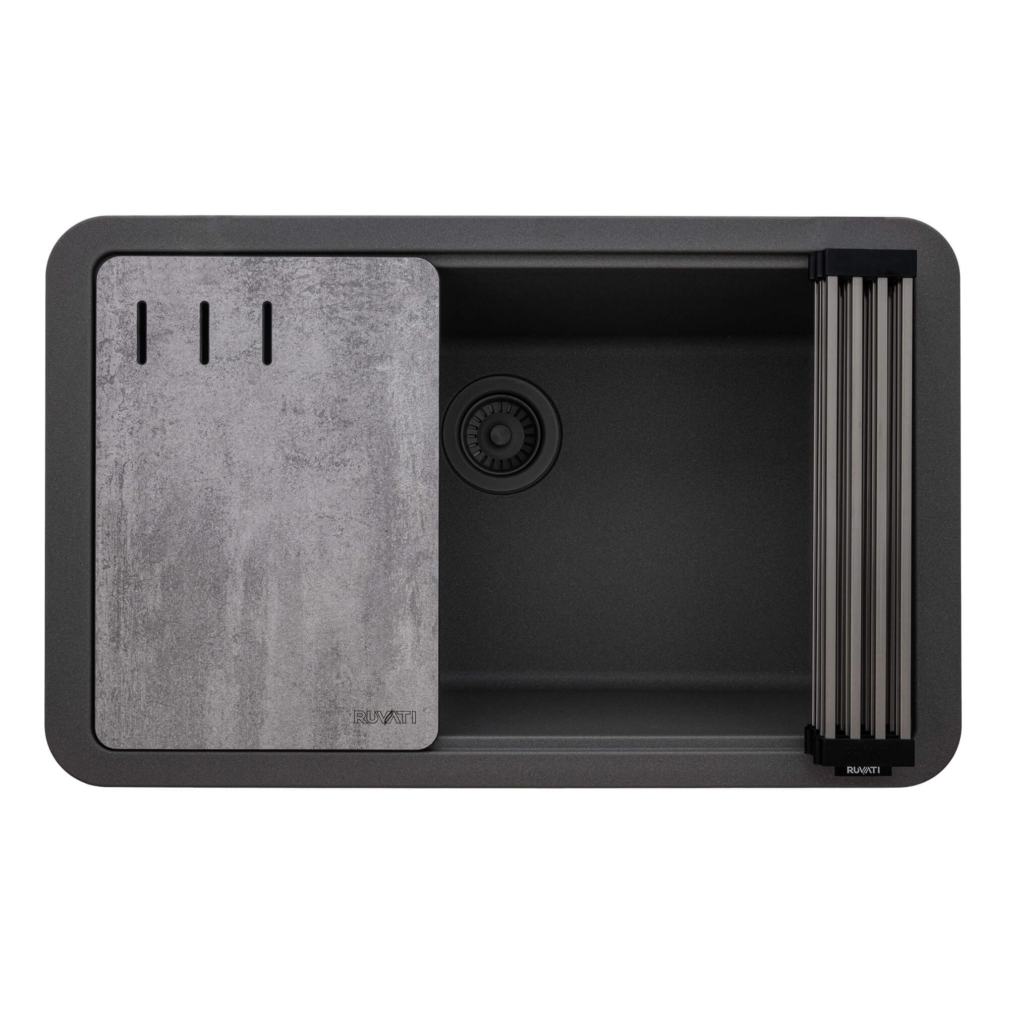 Ruvati epiStage — Tarja Workstation de Cocina en Granito Compuesto — Gris Urbano — 3