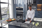 Ruvati epiStage — Tarja Workstation de Cocina en Granito Compuesto — Gris Urbano — 2