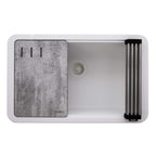 Ruvati epiStage — Tarja Workstation de Cocina en Granito Compuesto — Blanco Ártico