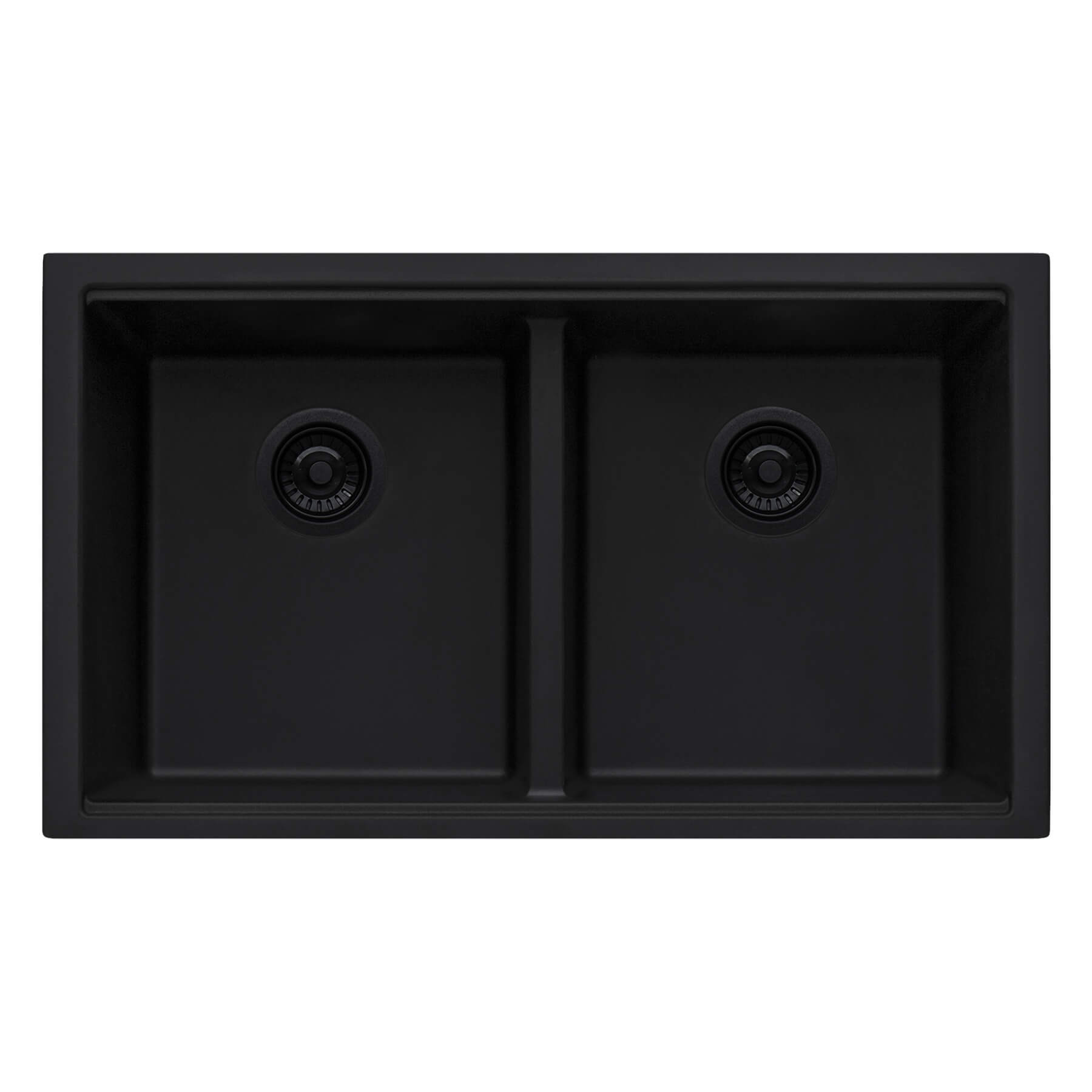 Ruvati epiGranite — Tarja de Cocina de 33 x 19 pulg en Granito Compuesto — Negro Medianoche