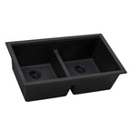 Ruvati epiGranite — Tarja de Cocina de 33 x 19 pulg en Granito Compuesto — Negro Medianoche — 1