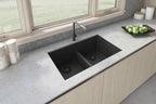 Ruvati epiGranite — Tarja de Cocina de 33 x 19 pulg en Granito Compuesto — Negro Medianoche — 2