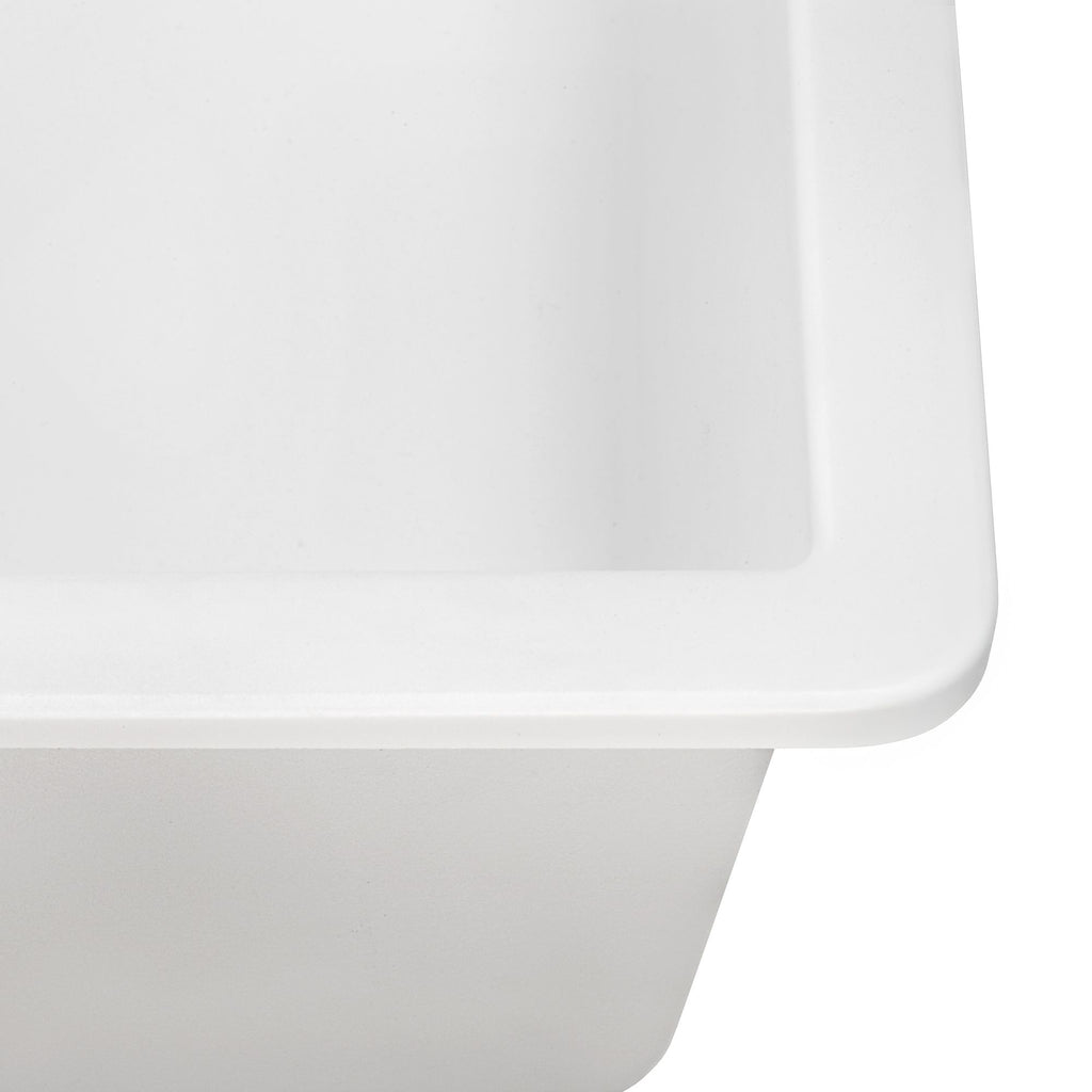 Ruvati epiGranite — Tarja de Cocina de 33 x 19 pulg en Granito Compuesto — Blanco Ártico — 2