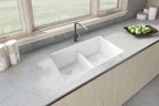 Ruvati epiGranite — Tarja de Cocina de 33 x 19 pulg en Granito Compuesto — Blanco Ártico — 4