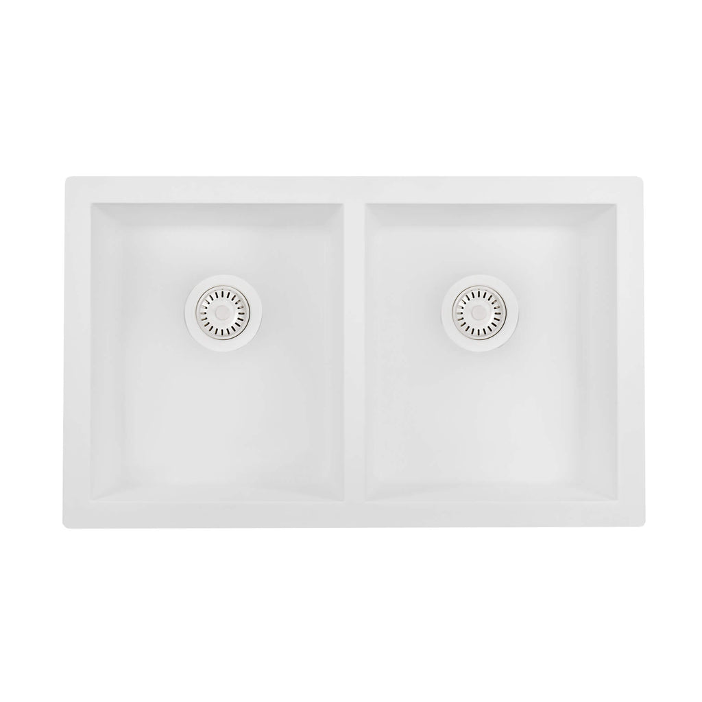 Ruvati epiGranite — Tarja de Cocina de 32 x 19 pulg en Granito Compuesto — Blanco Ártico
