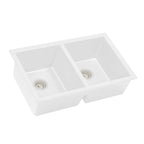 Ruvati epiGranite — Tarja de Cocina de 32 x 19 pulg en Granito Compuesto — Blanco Ártico — 3