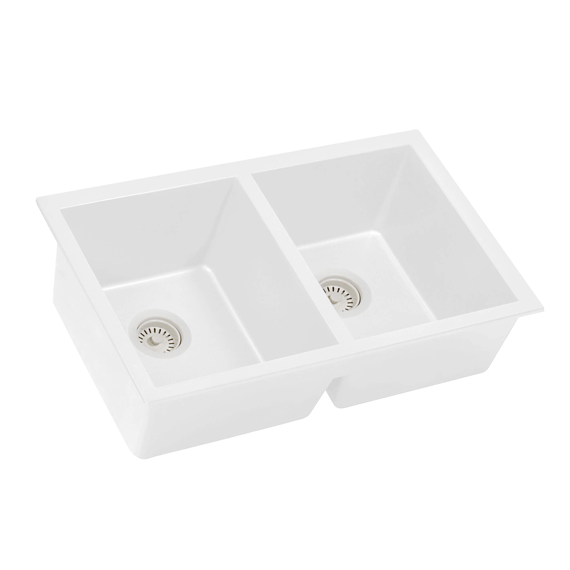 Ruvati epiGranite — Tarja de Cocina de 32 x 19 pulg en Granito Compuesto — Blanco Ártico — 3