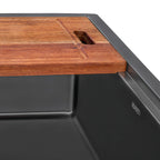 Ruvati Giana — Tarja Workstation de Cocina en Acero Inoxidable — Negro Gunmetal — 2