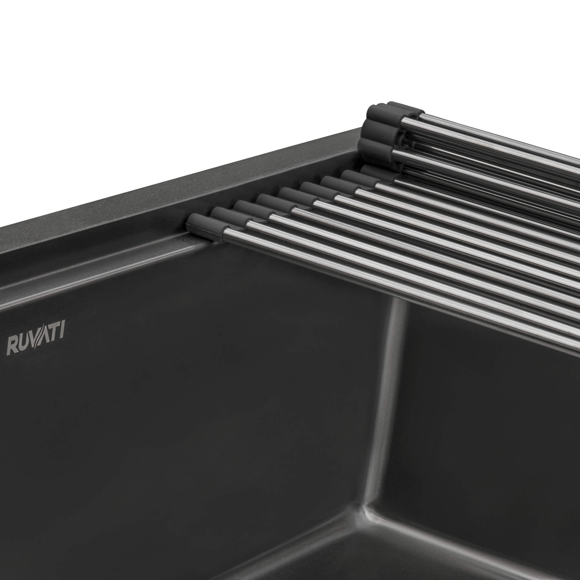 Ruvati Giana — Tarja Workstation de Cocina en Acero Inoxidable — Negro Gunmetal — 3