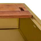 Ruvati Giana — Tarja Workstation de Cocina en Acero Inoxidable — Oro Mate — 2
