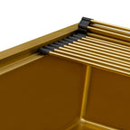 Ruvati Giana — Tarja Workstation de Cocina en Acero Inoxidable — Oro Mate — 3