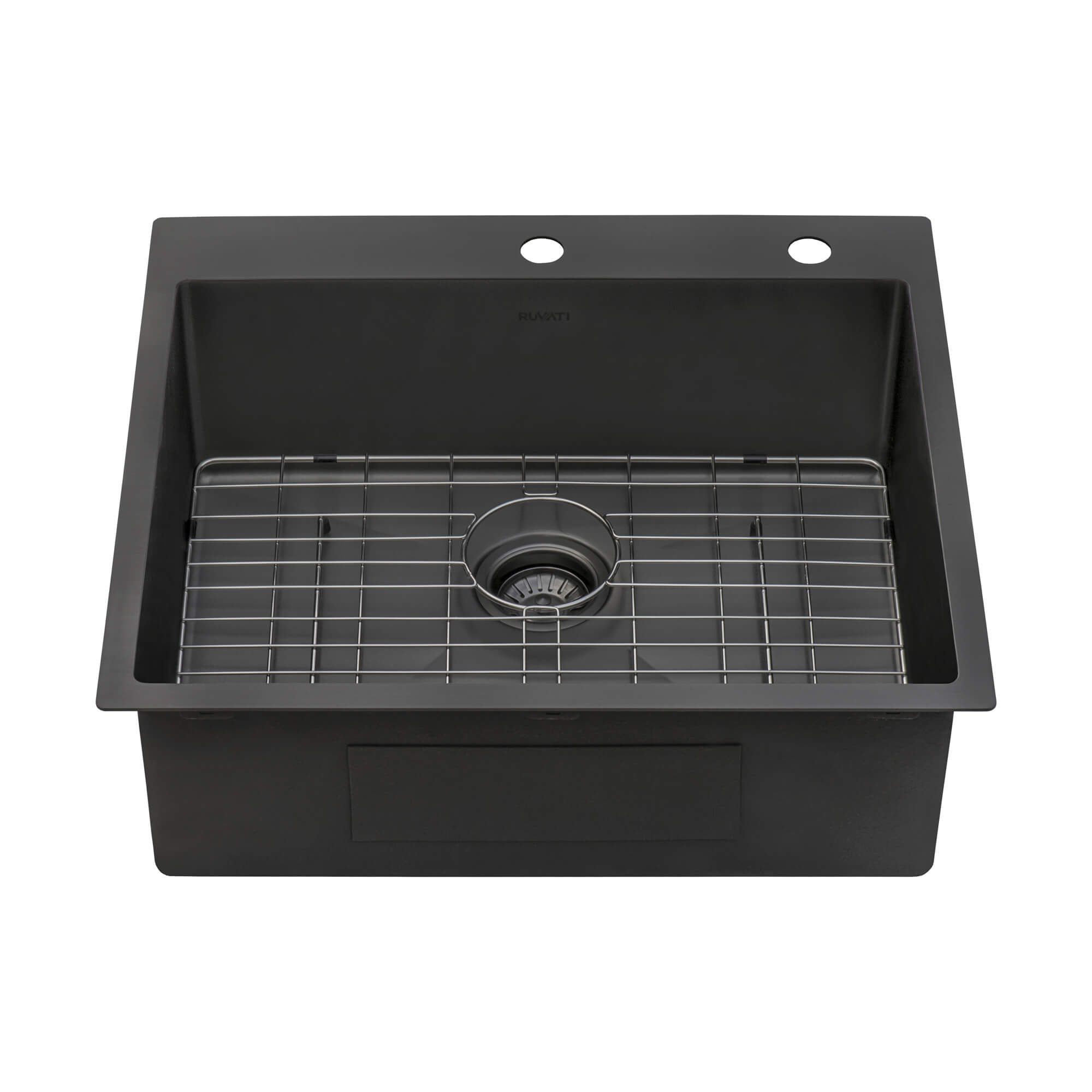 Ruvati Terraza — Tarja Workstation de Cocina en Acero Inoxidable — Negro Gunmetal — 3