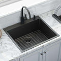Ruvati Terraza — Tarja Workstation de Cocina en Acero Inoxidable — Negro Gunmetal
