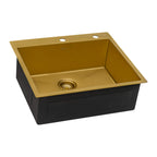 Ruvati Terraza — Tarja Workstation de Cocina en Acero Inoxidable — Oro Mate — 2