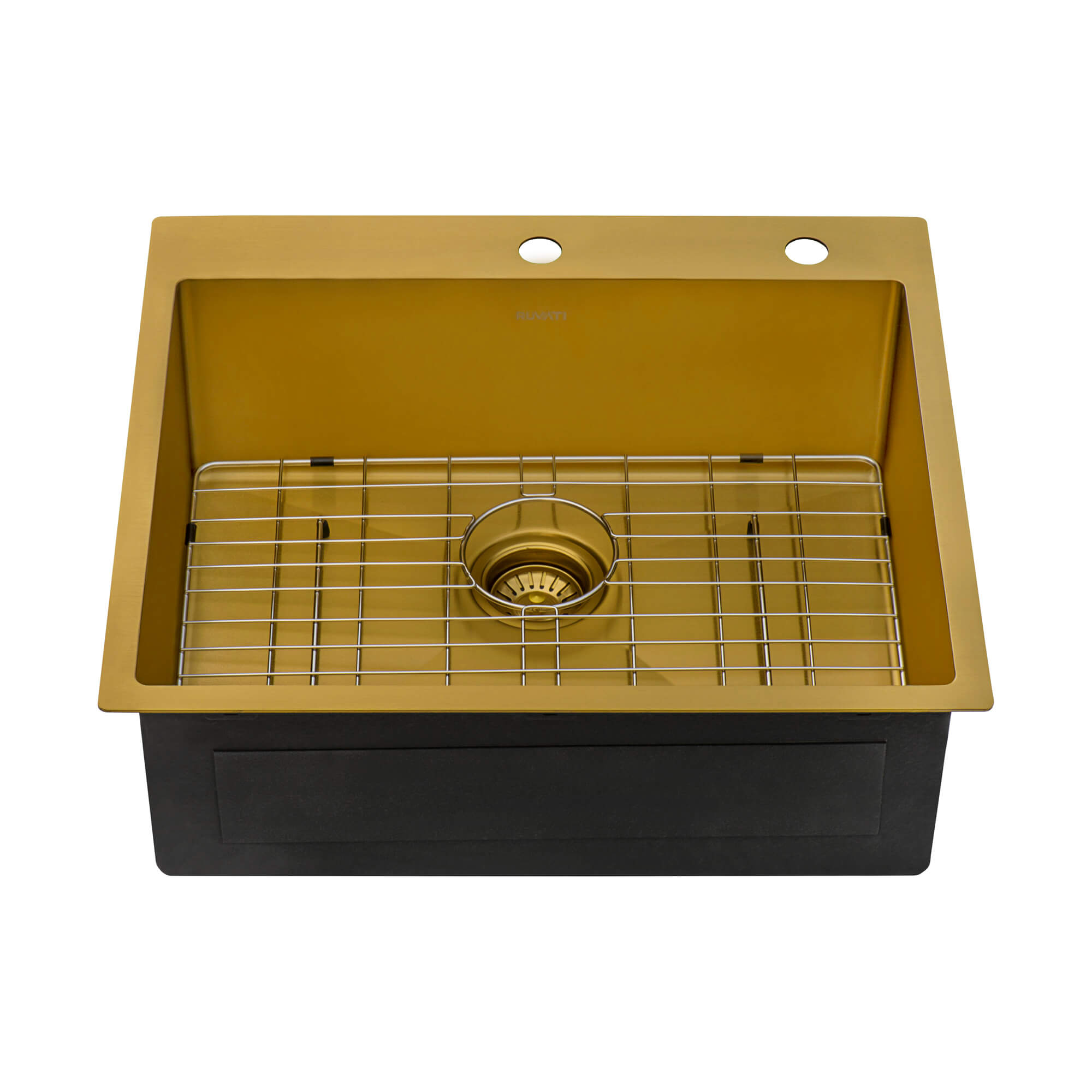 Ruvati Terraza — Tarja Workstation de Cocina en Acero Inoxidable — Oro Mate — 3