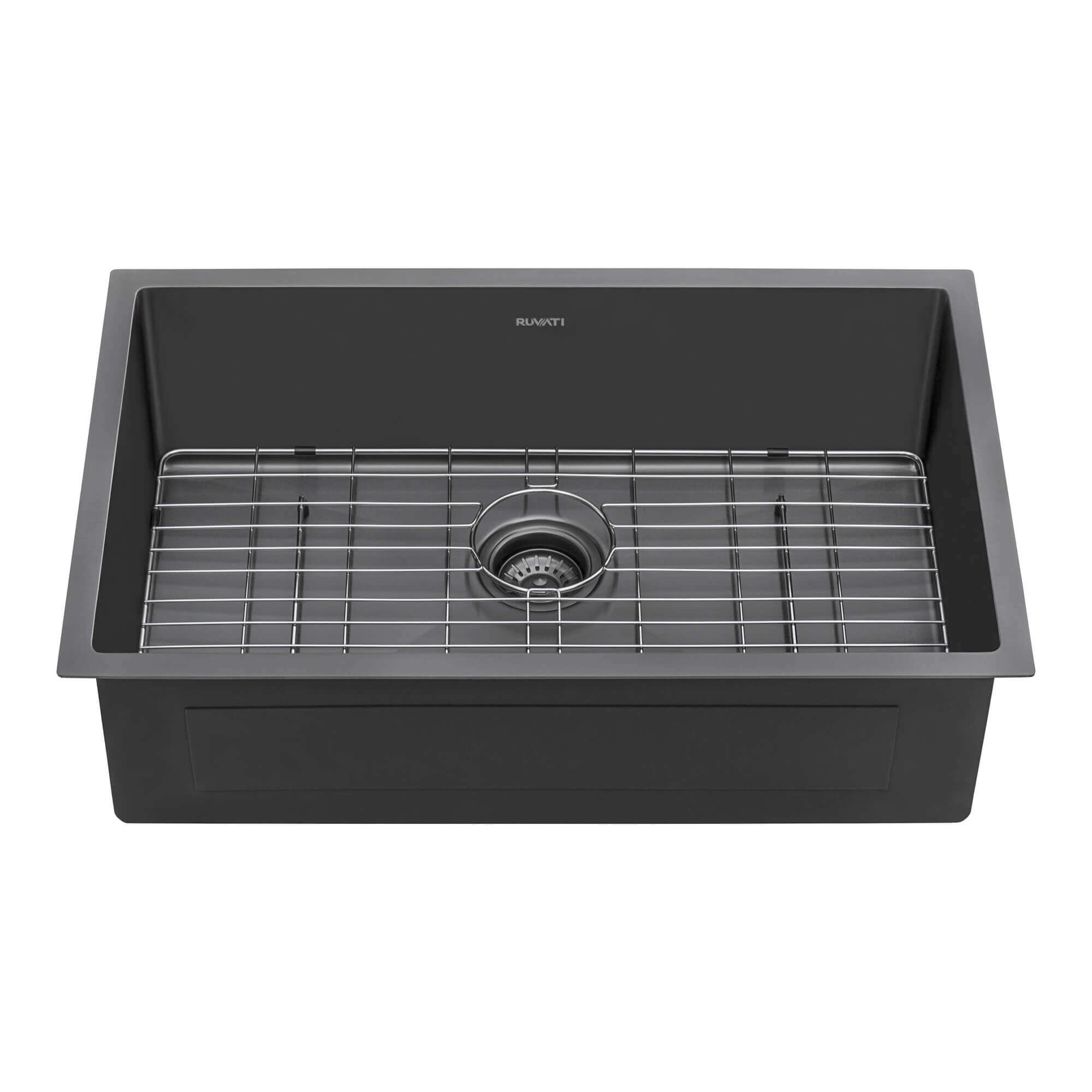 Ruvati Terraza — Tarja de Cocina en Acero Inoxidable — Negro Gunmetal — 1