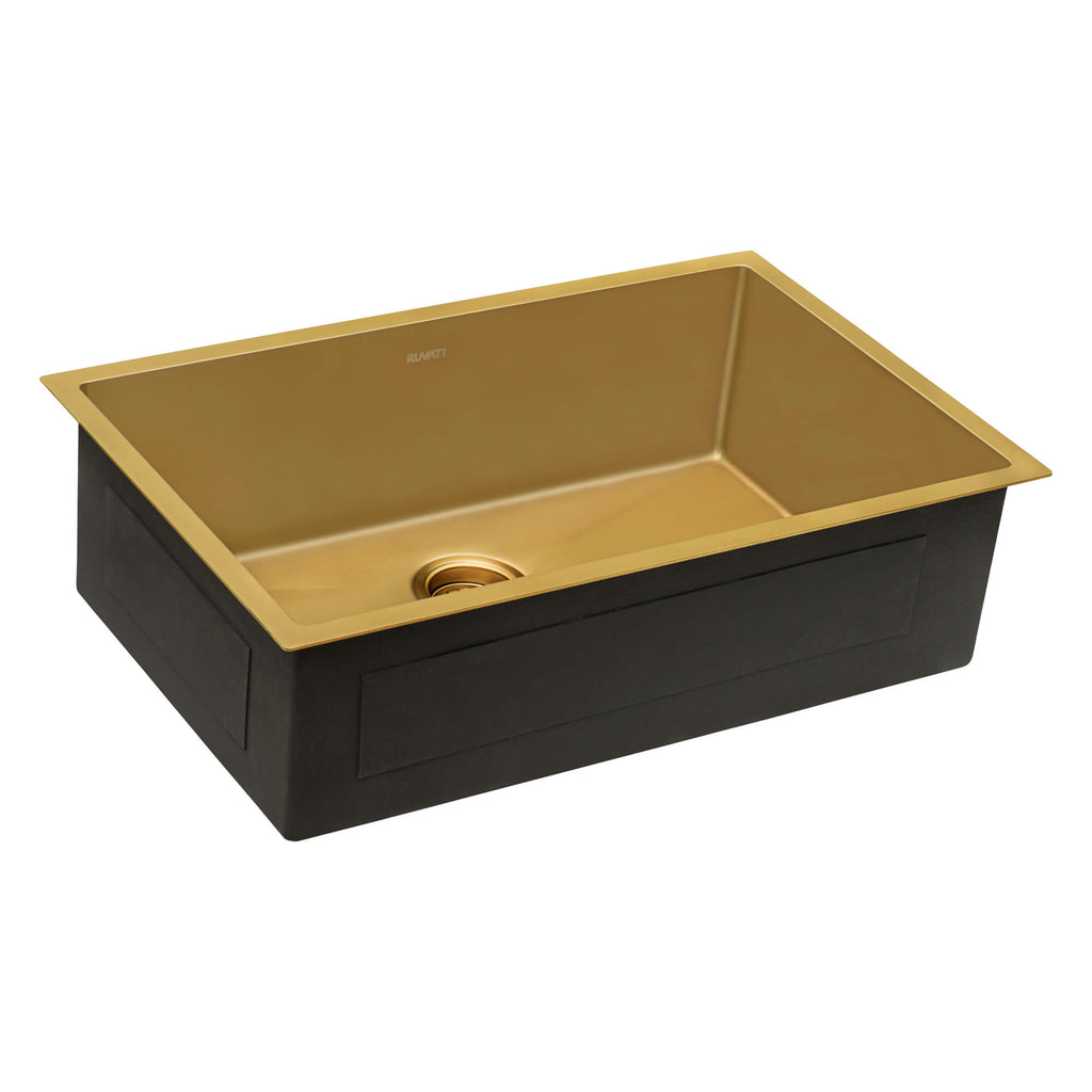 Ruvati Terraza — Tarja de Cocina en Acero Inoxidable — Oro Mate — 2