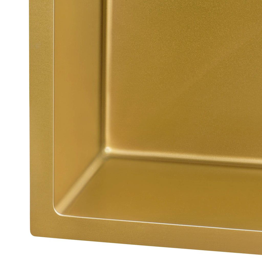 Ruvati Terraza — Tarja de Cocina en Acero Inoxidable — Oro Mate — 4
