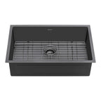 Ruvati Terraza — Tarja de Cocina en Acero Inoxidable — Negro Gunmetal