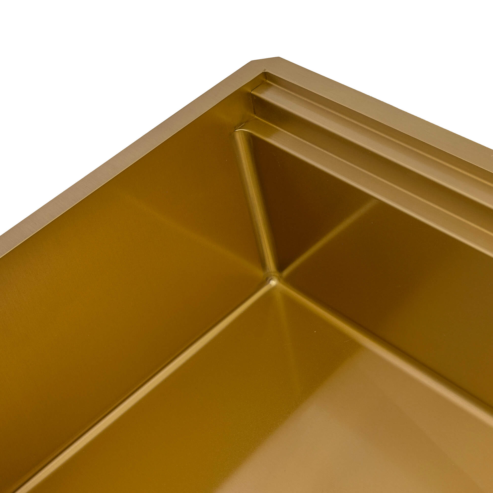 Ruvati Dual-Tier Pro — Tarja Workstation de Cocina en Acero Inoxidable — Oro Mate — 4