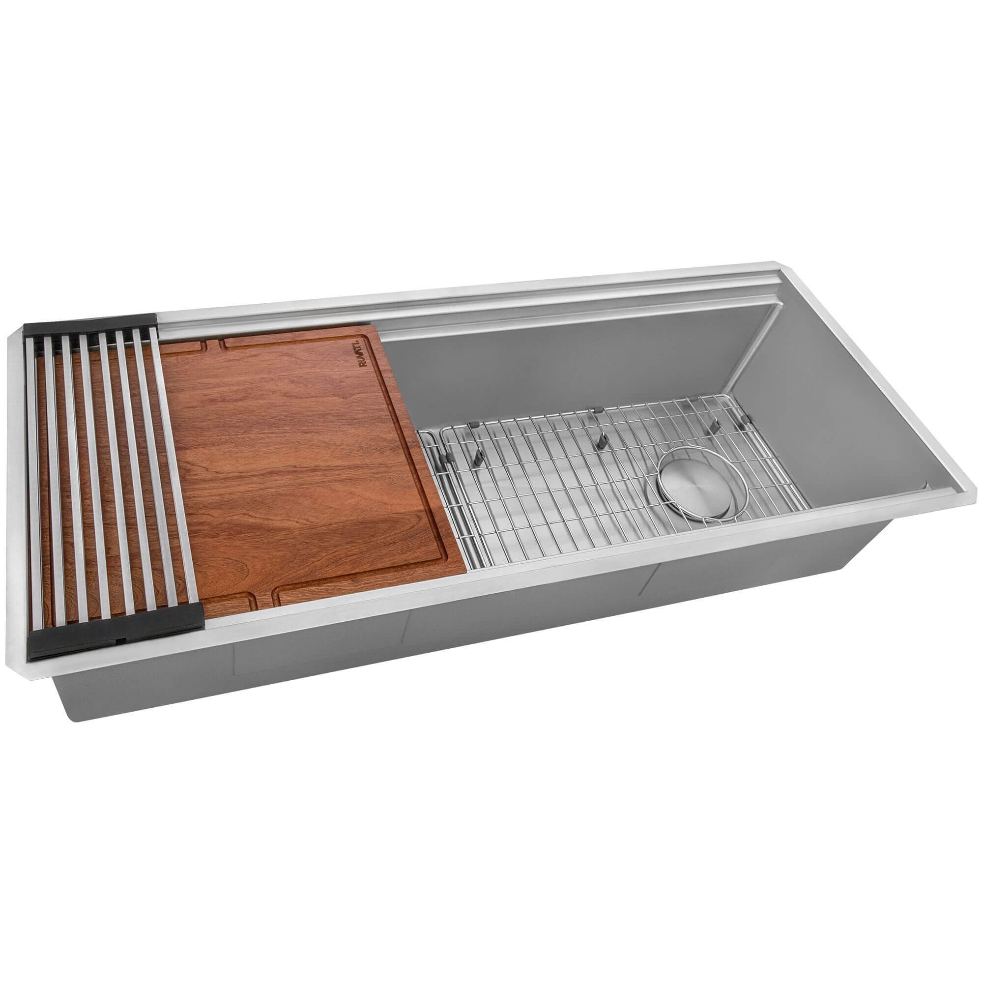 Ruvati Dual-Tier Pro — Tarja Workstation de Cocina en Acero Inoxidable — Acero Inoxidable — 1
