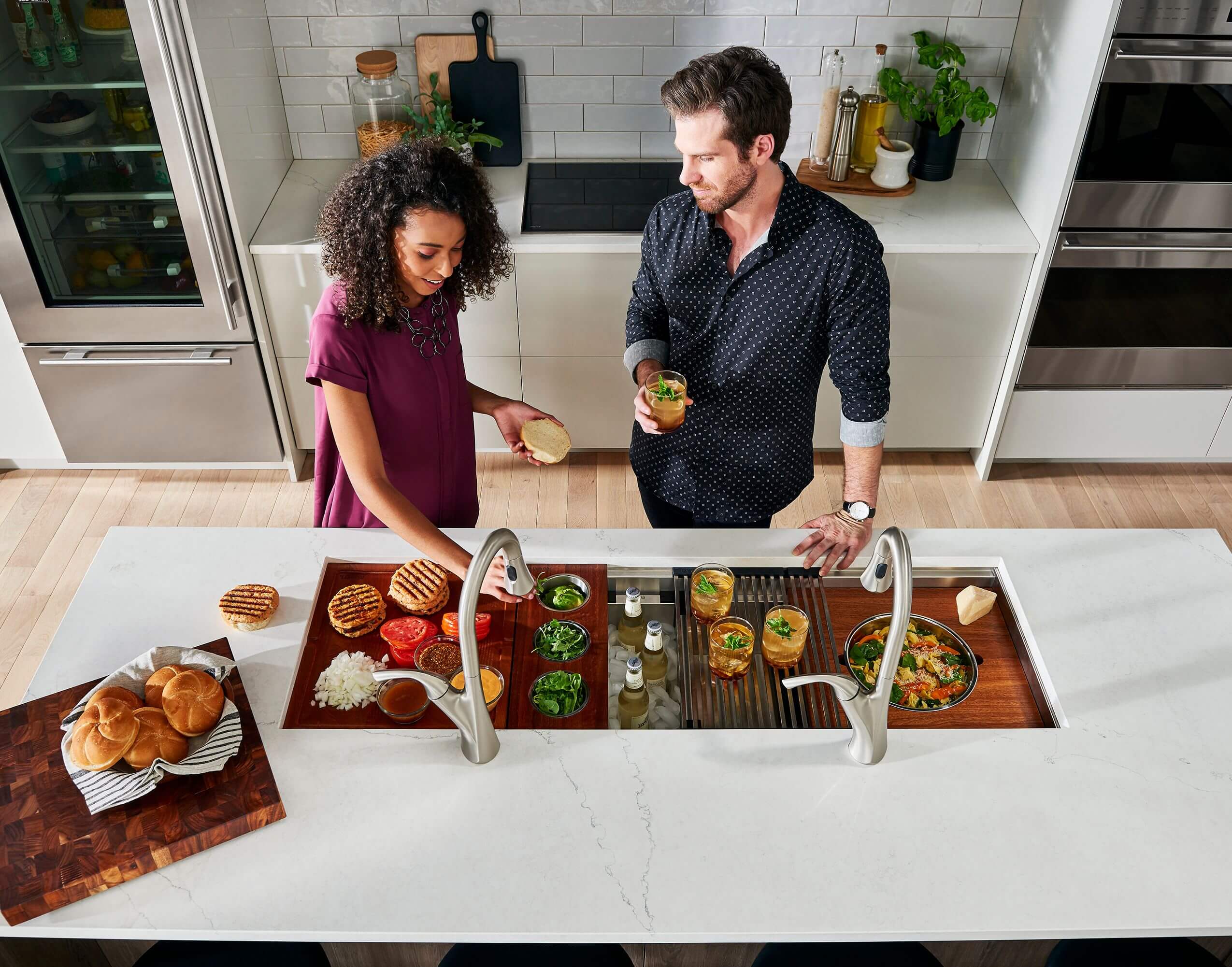 Ruvati Dual-Tier Pro — Tarja Workstation de Cocina en Acero Inoxidable — Acero Inoxidable — 3
