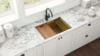 Ruvati Giana — Tarja Workstation de Cocina en Acero Inoxidable — Oro Mate — 2
