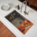 Ruvati Giana — Tarja Workstation de Cocina en Acero Inoxidable — Negro Gunmetal