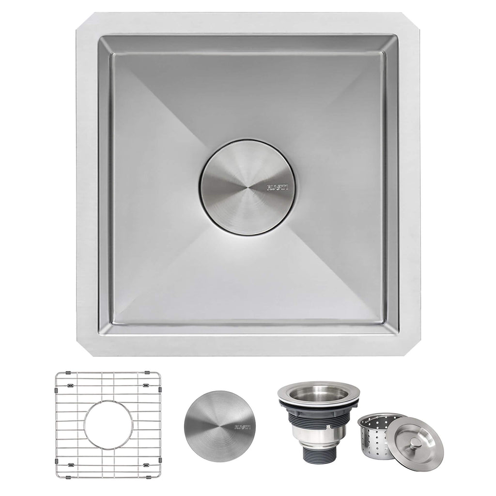 Ruvati Gravena — Tarja de Bar / Prep de 13 x 15 pulg en Acero Inoxidable — Acero Inoxidable