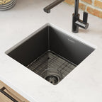 Ruvati Terraza — Tarja de Bar / Prep en Acero Inoxidable — Negro Gunmetal