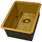 Ruvati Terraza — Tarja de Bar / Prep en Acero Inoxidable — Oro Mate — 2