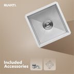 Ruvati Nesta — Tarja de Bar / Prep de 15 x 15 pulg en Acero Inoxidable — Acero Inoxidable — 2