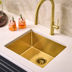 Ruvati Terraza — Tarja de Bar / Prep en Acero Inoxidable — Oro Mate — 2