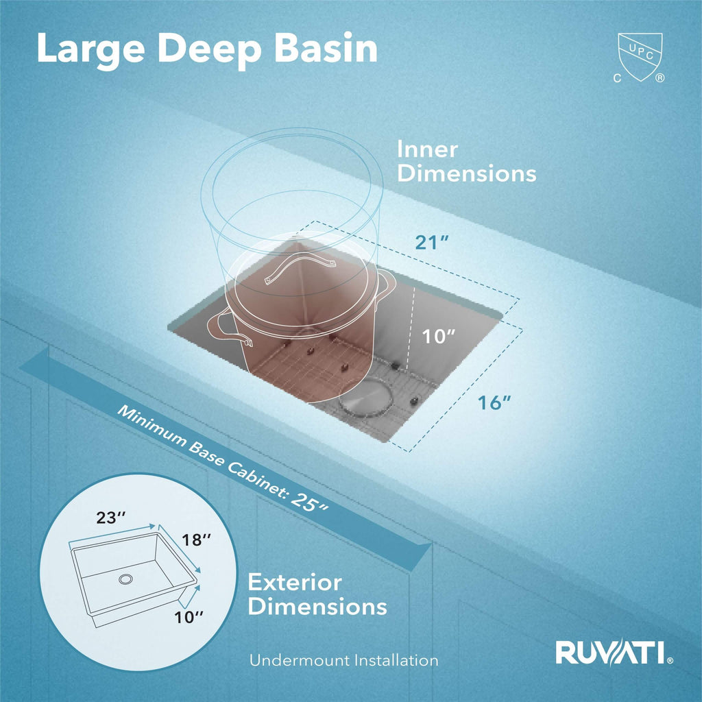 Ruvati Gravena — Tarja de Cocina en Acero Inoxidable — Acero Inoxidable — 3