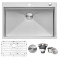 Ruvati Tirana Pro — Tarja de Cocina de 33 x 22 pulg en Acero Inoxidable — Acero Inoxidable