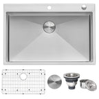 Ruvati Tirana Pro — Tarja de Cocina de 33 x 22 pulg en Acero Inoxidable — Acero Inoxidable