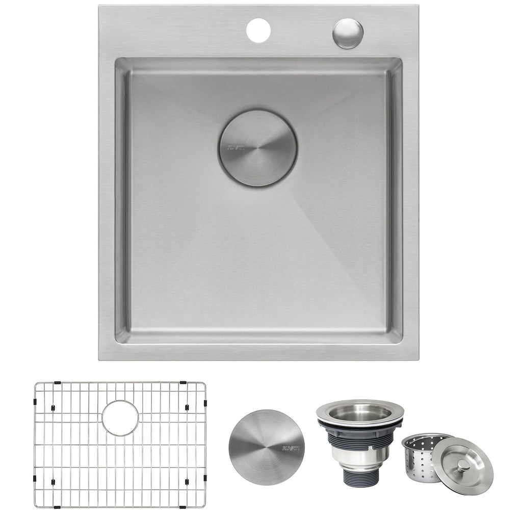 Ruvati Tirana Pro — Tarja de Bar / Prep de 18 x 20 pulg en Acero Inoxidable — Acero Inoxidable