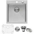 Ruvati Tirana Pro — Tarja de Bar / Prep de 18 x 20 pulg en Acero Inoxidable — Acero Inoxidable