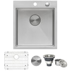 Ruvati Tirana Pro — Tarja de Bar / Prep de 18 x 20 pulg en Acero Inoxidable — Acero Inoxidable
